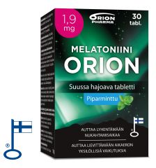 Melatoniini Orion 1,9 mg piparminttu suussa hajoava tabletti 30 tabl